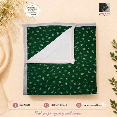 Premium 2-Layer Cotton Muslin Baby Katha / Swaddle Wrap -1Pcs