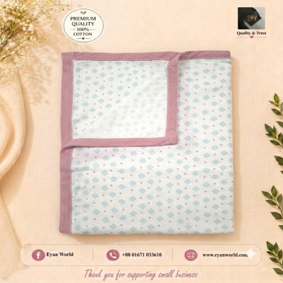 Premium 2-Layer Cotton Muslin Baby Katha / Swaddle Wrap -1Pcs