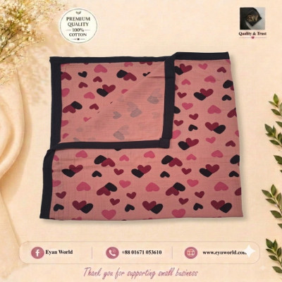 Premium 2-Layer Cotton Muslin Baby Katha / Swaddle Wrap -1Pcs