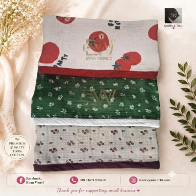 Premium Muslin Baby Katha -3 Pcs Combo