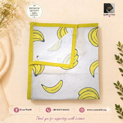 Premium 2-Layer Cotton Muslin Baby Katha / Swaddle Wrap -1Pcs