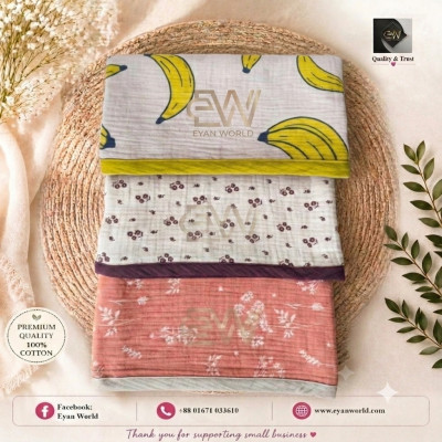 Premium Muslin Baby Katha - 3 Pcs Combo