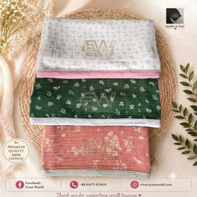 Premium Muslin Baby Katha - 3 Pcs Combo