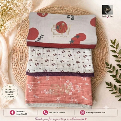 Premium Muslin Baby Katha -3 Pcs Combo