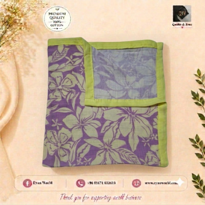 Premium 2-Layer Cotton Muslin Baby Katha / Swaddle Wrap -1Pcs