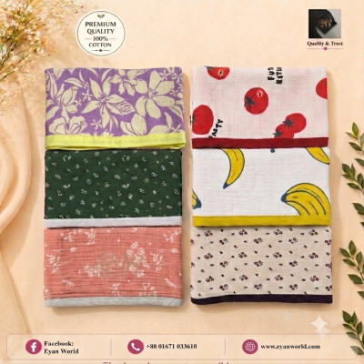 Premium Muslin Baby Katha -6 Pcs Combo